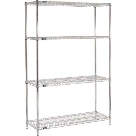 Nexel ESD, 4 Tier, Wire Shelving Starter Unit, 60W x 24D x 54H 24605ESD